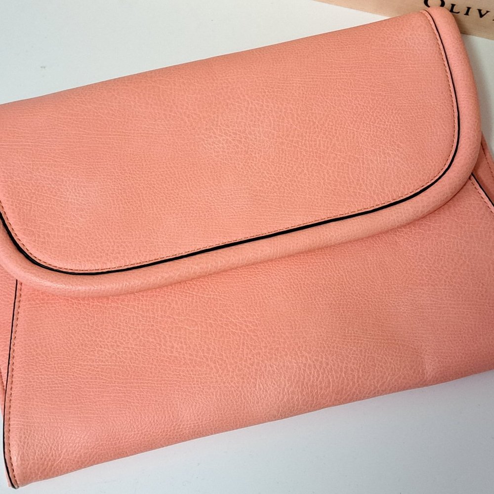 Parfois Peach Leather Crossbody with Strap.